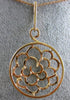 ESTATE LARGE 1.75CT DIAMOND 18KT ROSE GOLD FLOWER OPEN FILIGREE FLOATING PENDANT