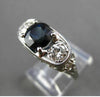 ESTATE 2.11CT DIAMOND & AAA SAPPHIRE 14KT WHITE GOLD 3D ENGAGEMENT RING #24838