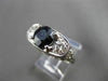 ESTATE 2.11CT DIAMOND & AAA SAPPHIRE 14KT WHITE GOLD 3D ENGAGEMENT RING #24838