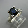 ESTATE 1.72CT DIAMOND & KASHMIR SAPPHIRE 14K WHITE GOLD ENGAGEMENT RING #19360
