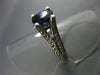 ESTATE 1.72CT DIAMOND & KASHMIR SAPPHIRE 14K WHITE GOLD ENGAGEMENT RING #19360