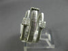 ESTATE WIDE .25CT DIAMOND 14KT WHITE GOLD 3D MESH THREE ROW SQUARE FLEXIBLE RING