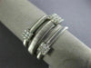 ESTATE WIDE .25CT DIAMOND 14KT WHITE GOLD 3D MESH THREE ROW SQUARE FLEXIBLE RING
