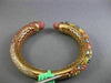 ESTATE WIDE 51.39CT DIAMOND & MULTI GEM 18KT ROSE GOLD FILIGREE BANGLE BRACELET