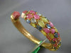 ESTATE WIDE 51.39CT DIAMOND & MULTI GEM 18KT ROSE GOLD FILIGREE BANGLE BRACELET