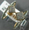 ESTATE WIDE .23CT ROUND DIAMOND 14KT ROSE GOLD 3D CLASSIC DOUBLE SQUARE FUN RING