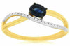 ESTATE .53CT DIAMOND & AAA SAPPHIRE 14KT YELLOW GOLD CLASSIC INFINITY LOVE RING