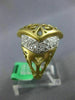 ESTATE WIDE .29CT DIAMOND 14KT YELLOW GOLD 3D OPEN FILIGREE BELT V SHAPED RING