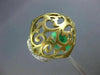 ESTATE WIDE .29CT DIAMOND 14KT YELLOW GOLD 3D OPEN FILIGREE BELT V SHAPED RING