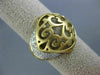 ESTATE WIDE .29CT DIAMOND 14KT YELLOW GOLD 3D OPEN FILIGREE BELT V SHAPED RING