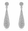 ESTATE .95CT DIAMOND 14K WHITE GOLD ROUND PAVE TEAR DROP PAVE HANGING EARRINGS