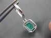 ESTATE 2.30CT DIAMOND & AAA EMERALD 14KT WHITE GOLD SQUARE HALO HANGING EARRINGS