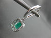 ESTATE 2.30CT DIAMOND & AAA EMERALD 14KT WHITE GOLD SQUARE HALO HANGING EARRINGS