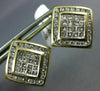 LARGE 1.65CT DIAMOND 14K 2 TONE GOLD 3D ROUND & PRINCESS INVISIBLE STUD EARRINGS
