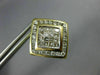 LARGE 1.65CT DIAMOND 14K 2 TONE GOLD 3D ROUND & PRINCESS INVISIBLE STUD EARRINGS