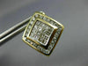 LARGE 1.65CT DIAMOND 14K 2 TONE GOLD 3D ROUND & PRINCESS INVISIBLE STUD EARRINGS