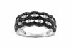 .85CT WHITE & BLACK DIAMOND 14K WHITE GOLD ETOILE SEMI ETERNITY ANNIVERSARY RING