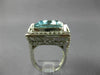 EXTRA LARGE 26.6CT DIAMOND & AAA AQUAMARINE 14K WHITE GOLD CUSHION FILIGREE RING
