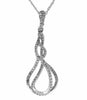 ESTATE .72CT DIAMOND 14KT WHITE GOLD 3D CLASSIC LOVE KNOT TEAR DROP FUN PENDANT