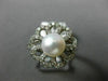ESTATE WIDE .25CT DIAMOND & SOUTH SEA PEARL 14KT WHITE GOLD CLASSIC FLOWER RING
