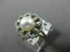 ESTATE WIDE .25CT DIAMOND & SOUTH SEA PEARL 14KT WHITE GOLD CLASSIC FLOWER RING