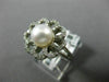 ESTATE WIDE .25CT DIAMOND & SOUTH SEA PEARL 14KT WHITE GOLD CLASSIC FLOWER RING