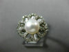 ESTATE WIDE .25CT DIAMOND & SOUTH SEA PEARL 14KT WHITE GOLD CLASSIC FLOWER RING