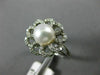 ESTATE WIDE .25CT DIAMOND & SOUTH SEA PEARL 14KT WHITE GOLD CLASSIC FLOWER RING