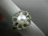 ESTATE WIDE .25CT DIAMOND & SOUTH SEA PEARL 14KT WHITE GOLD CLASSIC FLOWER RING