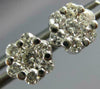 ESTATE LARGE .65CT DIAMOND 14KT WHITE GOLD 3D FLOWER CLUSTER STUD EARRINGS #2665