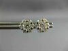 ESTATE LARGE .65CT DIAMOND 14KT WHITE GOLD 3D FLOWER CLUSTER STUD EARRINGS #2665