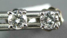ESTATE .50CT DIAMOND 14KT WHITE GOLD ROUND CLASSIC 4 PRONG STUD EARRINGS #1798