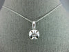 ESTATE LARGE .35CT DIAMOND 18KT WHITE GOLD ROUND CLASSIC SOLITAIRE PENDANT #1134