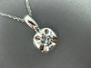 ESTATE LARGE .35CT DIAMOND 18KT WHITE GOLD ROUND CLASSIC SOLITAIRE PENDANT #1134