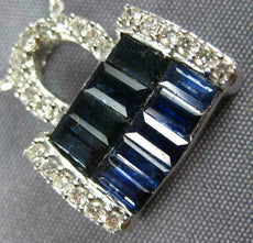 ANTIQUE LARGE 1.42CT DIAMOND & AAA SAPPHIRE 14K WHITE GOLD 3D PURSE PENDANT #315