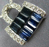 ANTIQUE LARGE 1.42CT DIAMOND & AAA SAPPHIRE 14K WHITE GOLD 3D PURSE PENDANT #315