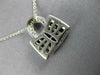 ANTIQUE LARGE 1.42CT DIAMOND & AAA SAPPHIRE 14K WHITE GOLD 3D PURSE PENDANT #315