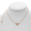 ESTATE .15CT DIAMOND 18KT ROSE GOLD 3D BUTTERFLY BY THE YARD HEART LOVE NECKLACE