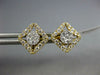 ESTATE .54CT DIAMOND 18KT YELLOW GOLD CLUSTER FLOWER SQUARE JACKET STUD EARRINGS