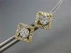 ESTATE .54CT DIAMOND 18KT YELLOW GOLD CLUSTER FLOWER SQUARE JACKET STUD EARRINGS
