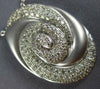 ESTATE LARGE .92CT DIAMOND 18KT WHITE GOLD MATTE & SHINY OVAL SWIRL FUN PENDANT