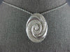 ESTATE LARGE .92CT DIAMOND 18KT WHITE GOLD MATTE & SHINY OVAL SWIRL FUN PENDANT