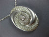 ESTATE LARGE .92CT DIAMOND 18KT WHITE GOLD MATTE & SHINY OVAL SWIRL FUN PENDANT