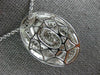 ESTATE LARGE .92CT DIAMOND 18KT WHITE GOLD MATTE & SHINY OVAL SWIRL FUN PENDANT