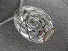ESTATE LARGE .92CT DIAMOND 18KT WHITE GOLD MATTE & SHINY OVAL SWIRL FUN PENDANT
