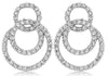 ESTATE .30CT DIAMOND 14K WHITE GOLD 3D MULTI CIRCULAR LOVE KNOT HANGING EARRINGS