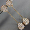 LARGE 1.59CT DIAMOND 18KT ROSE GOLD 3D TEAR DROP BY THE YARD HANGING EARRINGS