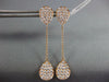 LARGE 1.59CT DIAMOND 18KT ROSE GOLD 3D TEAR DROP BY THE YARD HANGING EARRINGS
