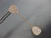 LARGE 1.59CT DIAMOND 18KT ROSE GOLD 3D TEAR DROP BY THE YARD HANGING EARRINGS