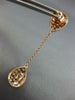 LARGE 1.59CT DIAMOND 18KT ROSE GOLD 3D TEAR DROP BY THE YARD HANGING EARRINGS